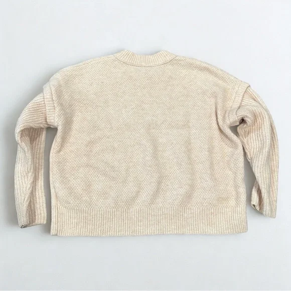 Madewell NWT Cream Cable Knit Sweater | Size M | Alpaca Wool Blend Neutral Beige - Picture 2 of 9